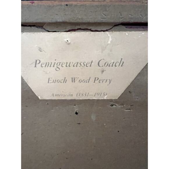 Vintage 1950s Perry’s The Pemigewasset Coach 1899 Painted Print 28" x 41" x 2" - Picture 8 of 9